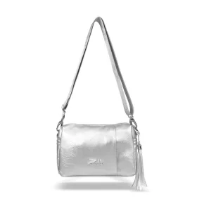    Dámska crossbody kabelka Zellia Zlb210 striebornej farby 25 x 17 x 9 cm