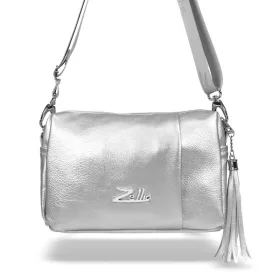    Dámska crossbody kabelka Zellia Zlb210 striebornej farby 25 x 17 x 9 cm