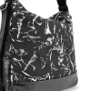  Dámska kabelka cez rameno Zellia Zlb317 čierno-strieborná s mramorovým vzorom, ktorú možno premeniť na batoh 31 x 28 x 12,5 cm