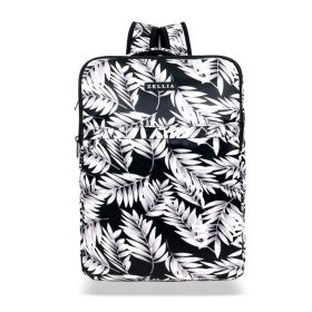    Batoh na príručnú batožinu Zellia Hz-104 A2041 F čiernobiely rastlinný vzor WizzAir Ryanair - vodeodolný - 40 x 25 x 20 cm