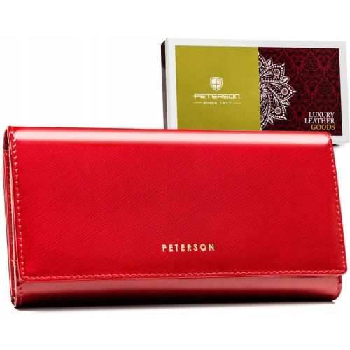  Dámska kožená peňaženka Peterson červená 19,5 x 10 x 3,5 cm
