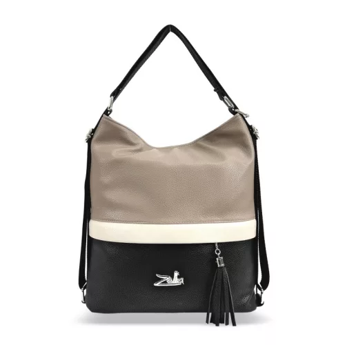  Dámska trikolórová taška cez rameno Zellia 24040, ktorú možno premeniť na batoh, 37 x 32 x 12 cm