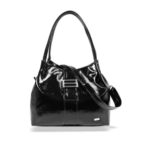 Zellia Zvn24008 női fekete lakk válltáska 32 X 27 X 15 cm