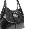 Zellia Zvn24008 női fekete lakk válltáska 32 X 27 X 15 cm