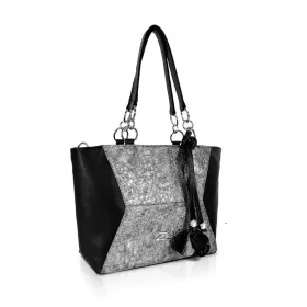   Zellia 26071 Stus fekete-grafit női válltáska 39 x 27 x 15 cm
