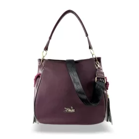    Bordová kabelka cez rameno Zellia 25036, bordová, bočná, 35 x 35 x 14 cm