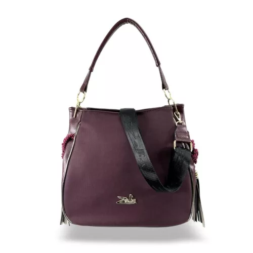  Bordová kabelka cez rameno Zellia 25036, bordová, bočná, 35 x 35 x 14 cm