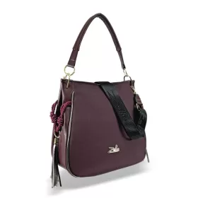    Bordová kabelka cez rameno Zellia 25036, bordová, bočná, 35 x 35 x 14 cm