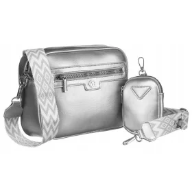   Rovicky R-Kp-05-Hrh-4089 dámska strieborná crossbody kabelka 24 x 18 x 9 cm