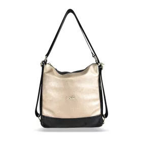    Dámska kabelka cez rameno Zellia Zlb317 čierno-zlatá, premeniteľná na batoh 31 x 28 x 12,5 cm