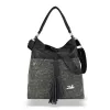  Dámska kabelka cez rameno Zellia 21031 čierno-sivá 41 x 38 x 10,5 cm