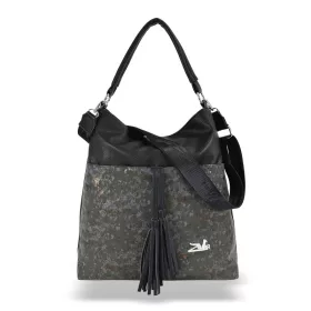    Dámska kabelka cez rameno Zellia 21031 čierno-sivá 41 x 38 x 10,5 cm