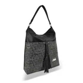    Dámska kabelka cez rameno Zellia 21031 čierno-sivá 41 x 38 x 10,5 cm