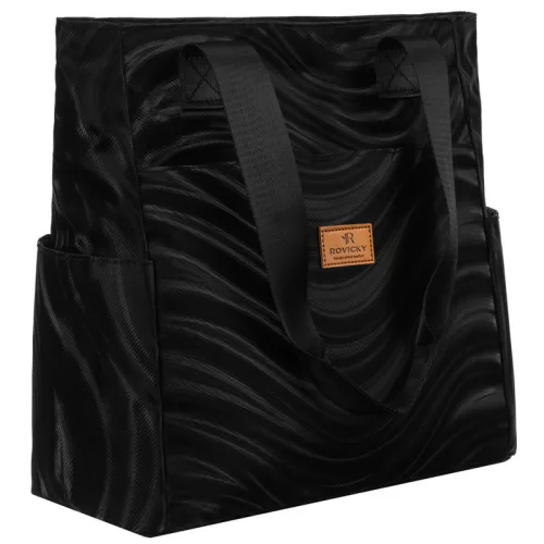  Rovicky R-Tz-01-2394 Čierna vzorovaná nákupná taška W05 30 x 28 x 15 cm