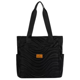    Rovicky R-Tz-01-2394 Čierna vzorovaná nákupná taška W05 30 x 28 x 15 cm
