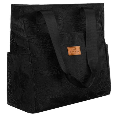 Rovicky R-Tz-01-2370 Black W03 csipke mintás shopper táska 30 x 28 x 15 cm