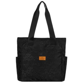    Rovicky R-Tz-01-2370 Čierna nákupná taška s čipkovaným vzorom W03 30 x 28 x 15 cm
