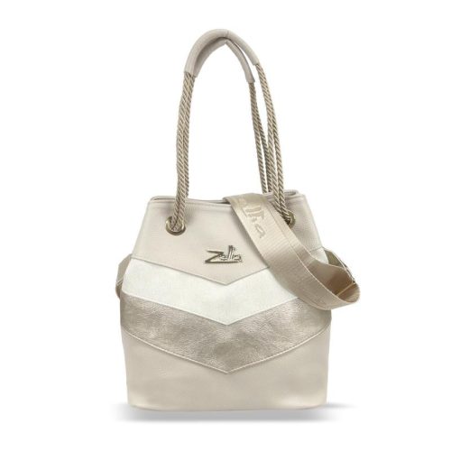 Zellia 24056 béžovo-zlatá dámska taška cez rameno 29 X 27 X 16 cm