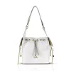  Dámska kabelka cez rameno Zellia Zlb460 v bielo-zlatej farbe 27 x 26 x 13,5 cm