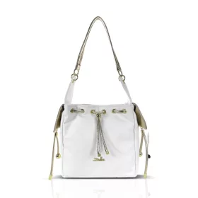    Dámska kabelka cez rameno Zellia Zlb460 v bielo-zlatej farbe 27 x 26 x 13,5 cm