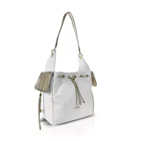    Dámska kabelka cez rameno Zellia Zlb460 v bielo-zlatej farbe 27 x 26 x 13,5 cm