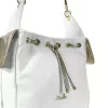  Dámska kabelka cez rameno Zellia Zlb460 v bielo-zlatej farbe 27 x 26 x 13,5 cm