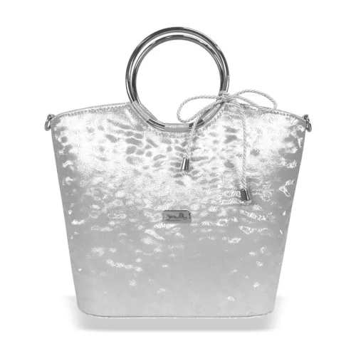  Dámska kabelka Zellia Zvn22030 striebornej farby, bočný popruh 32 x 27 x 15 cm