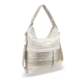   Zellia 22007 steppelt női hátizsákká alakítható válltáska bézs-arany 35 x 33 x 12 cm