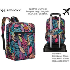  Vzorovaný ruksak Rovicky R-Pl-01-9012 10 - 40 x 25 x 20 cm