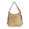  Dámska kabelka cez rameno Zellia Zlb317 s ťavovo-zlatým mramorovým vzorom, ktorú možno premeniť na batoh, 31 x 28 x 12,5 cm