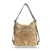  Dámska kabelka cez rameno Zellia Zlb317 s ťavovo-zlatým mramorovým vzorom, ktorú možno premeniť na batoh, 31 x 28 x 12,5 cm