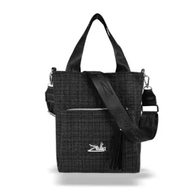    Dámska kabelka cez rameno Zellia 17095 čierna s kockovaným vzorom, bočná taška 30 x 23 x 10 cm