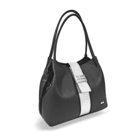    Dámska kabelka cez rameno Zellia Zvn24008 čierno-strieborná 32 x 27 x 15 cm