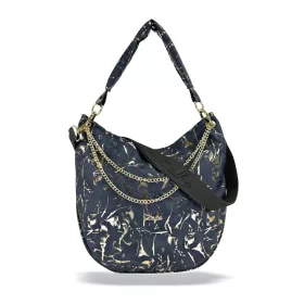    Dámska kabelka cez rameno Zellia Zlb312 tmavomodrá-zlatá - listová -