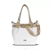  Dámska kabelka cez rameno Zellia Zlb475 v bielo-zlatej farbe 34 x 29 x 14 cm