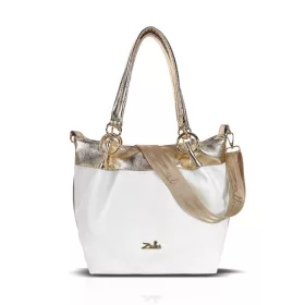    Dámska kabelka cez rameno Zellia Zlb475 v bielo-zlatej farbe 34 x 29 x 14 cm