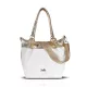  Dámska kabelka cez rameno Zellia Zlb475 v bielo-zlatej farbe 34 x 29 x 14 cm