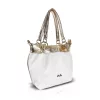  Dámska kabelka cez rameno Zellia Zlb475 v bielo-zlatej farbe 34 x 29 x 14 cm