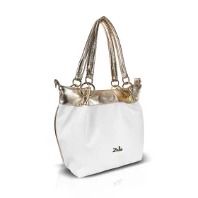    Dámska kabelka cez rameno Zellia Zlb475 v bielo-zlatej farbe 34 x 29 x 14 cm