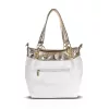  Dámska kabelka cez rameno Zellia Zlb475 v bielo-zlatej farbe 34 x 29 x 14 cm