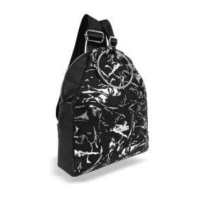  Dámsky batoh Zellia 22090 čierno-strieborný - listový -