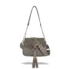 Zellia 25203 taupe velúr hatású női oldaltáska 24 x 21 x 10 cm