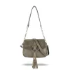 Zellia 25203 taupe velúr hatású női oldaltáska 24 x 21 x 10 cm