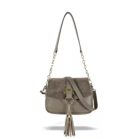   Zellia 25203 taupe velúr hatású női oldaltáska 24 x 21 x 10 cm