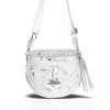  Dámska crossbody kabelka Zellia 21028 bielo-strieborná s mramorovým vzorom 23 x 11 cm