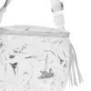  Dámska crossbody kabelka Zellia 21028 bielo-strieborná s mramorovým vzorom 23 x 11 cm