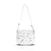  Dámska crossbody kabelka Zellia 21028 bielo-strieborná s mramorovým vzorom 23 x 11 cm