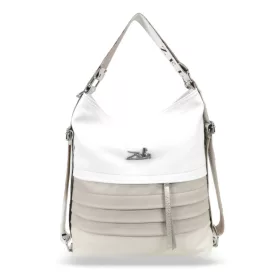    Dámska béžovo-biela taška cez rameno Zellia, batoh 35 × 33 cm