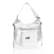  Taška cez rameno Zellia strieborno-biela, batoh 37 x 37 cm