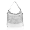  Taška cez rameno Zellia strieborno-biela, batoh 37 x 37 cm